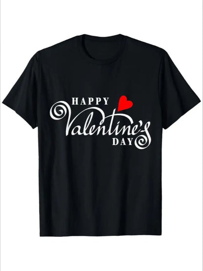 Love Valentine'S Day T-Shirt,   Couple T-Shirt, Couple Christmas, Fashion Casual T-Shirt, Short-Sleeved T-Shirt